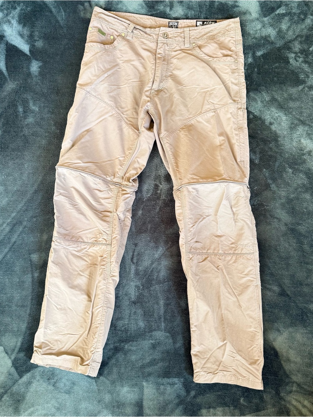 KUHL Liberator Stealth Zip-Off Convertible Khaki Cargo Hiking Pants 36x34